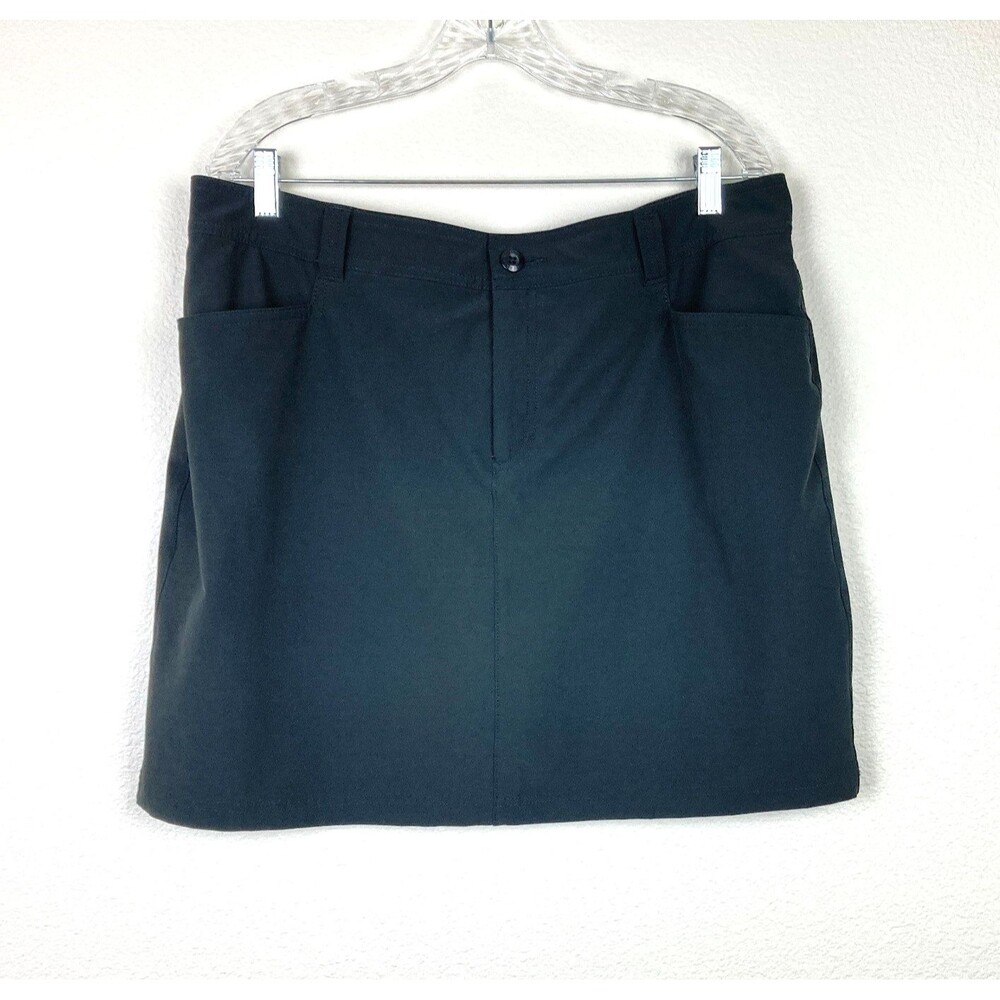 Eddie Bauer Women’s Skort Size 16 Black Stretch Pockets Golf Hiking Sports